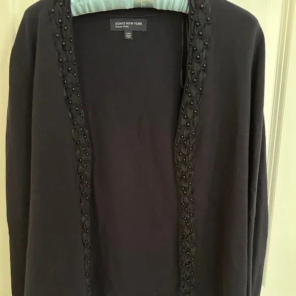 ✨ Jones New York Signature Black Cardigan - Size Small✨New without tags - Picture 5 of 6